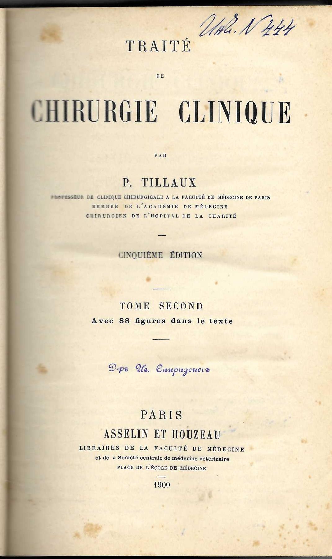  Traite de chirurgie clinique, tome 2