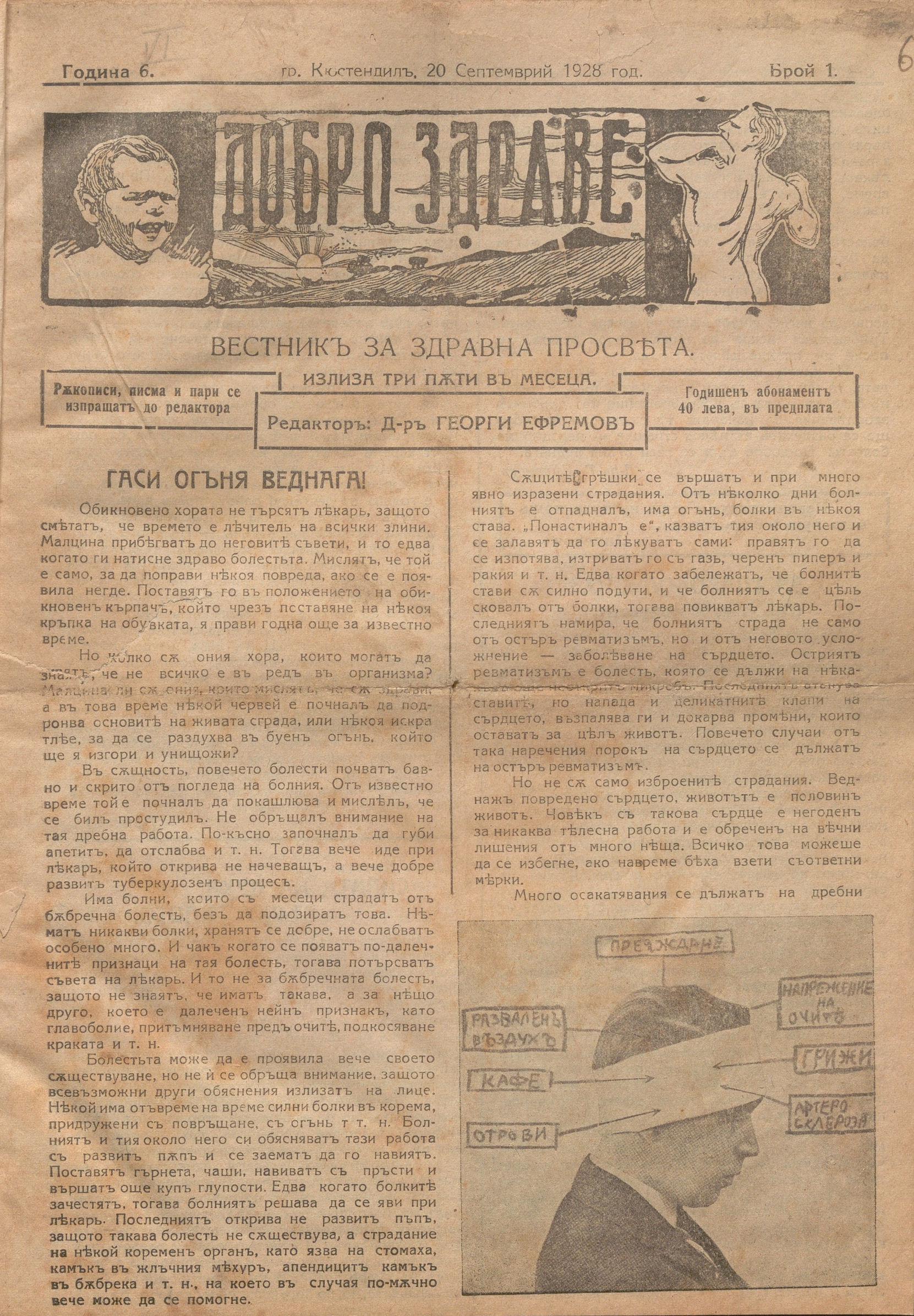  сп. ”Добро здраве , 1928 г., Кюстендил, бр. 1, 2, 3-4, 5, 6, 7, 8-9,10 / 1929 г. бр. 11-12, 17-18, 20-21, 25 