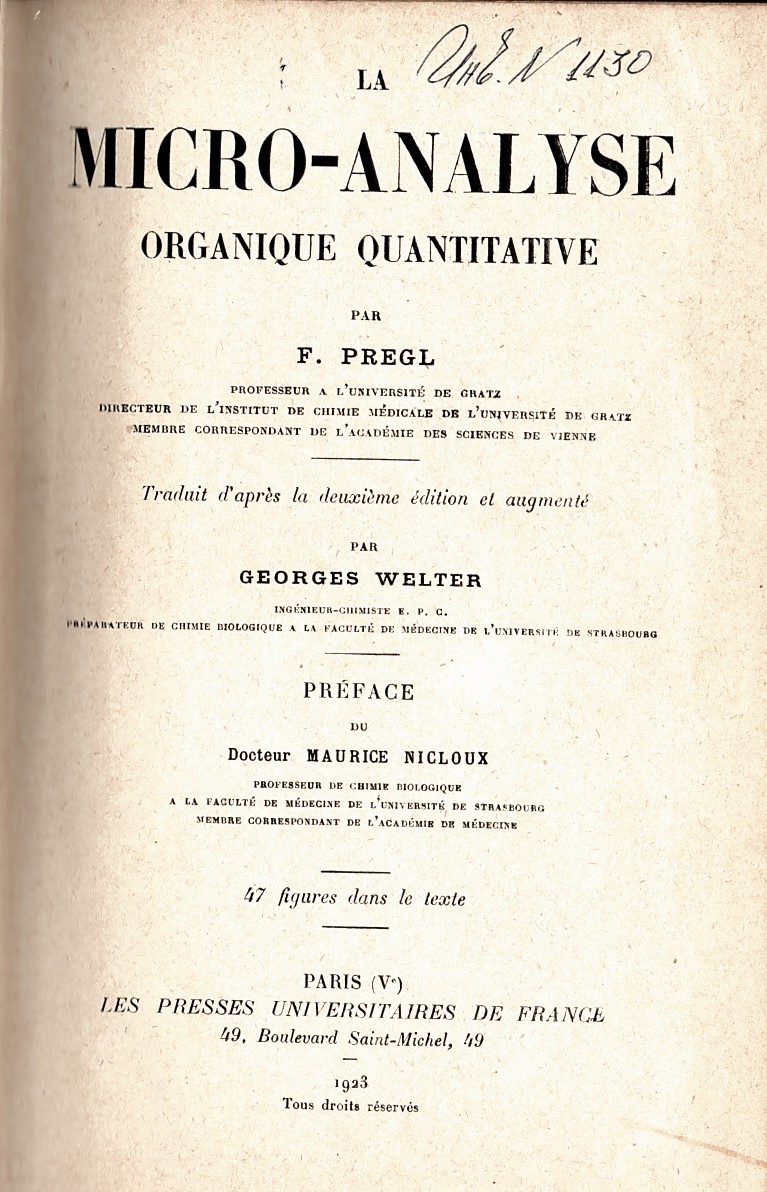  La micro – analyse organique quantitative