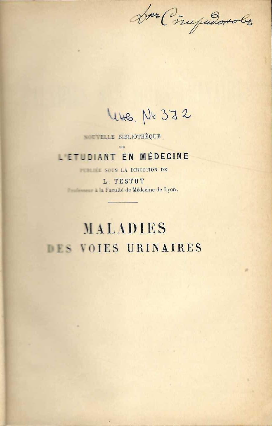  Precis des maladies des voies urinaires