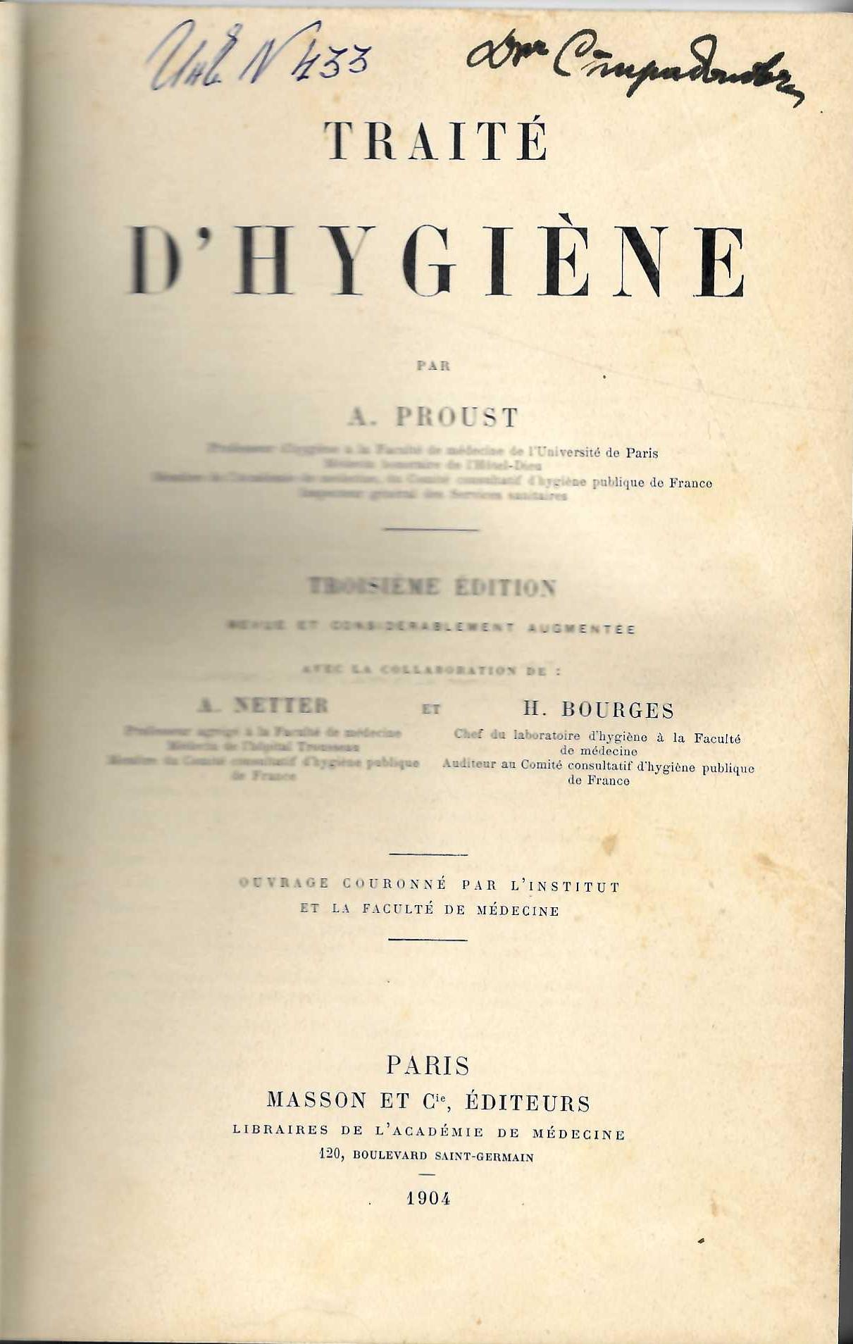  Traite d’hygiene