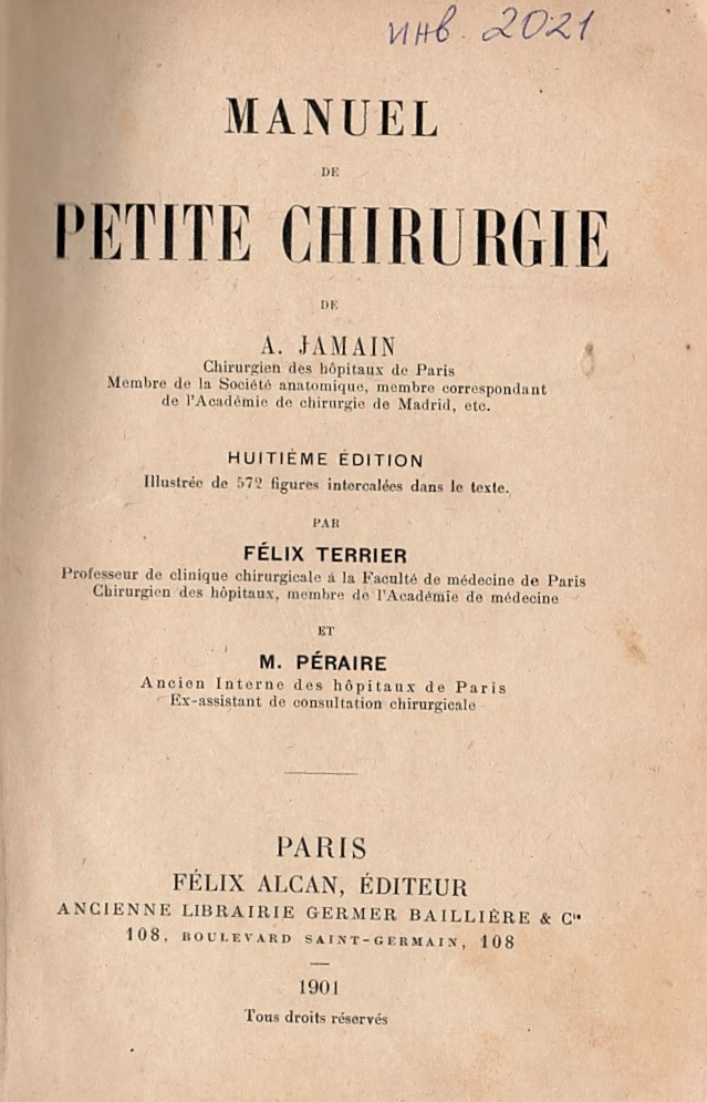  Manuel de petite chirurgie