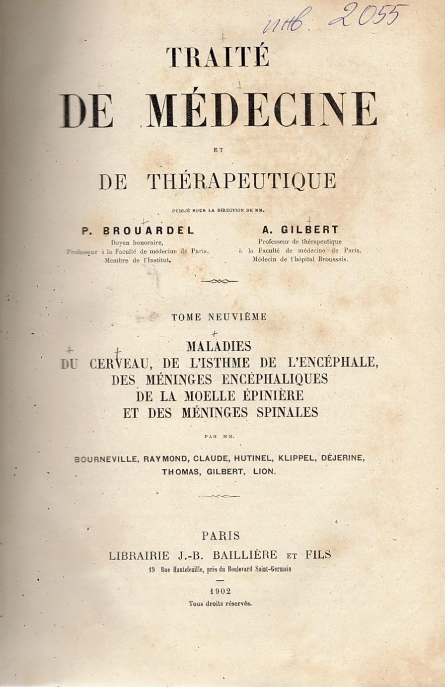  Traite de medicine et de therapeutique. Tome 9