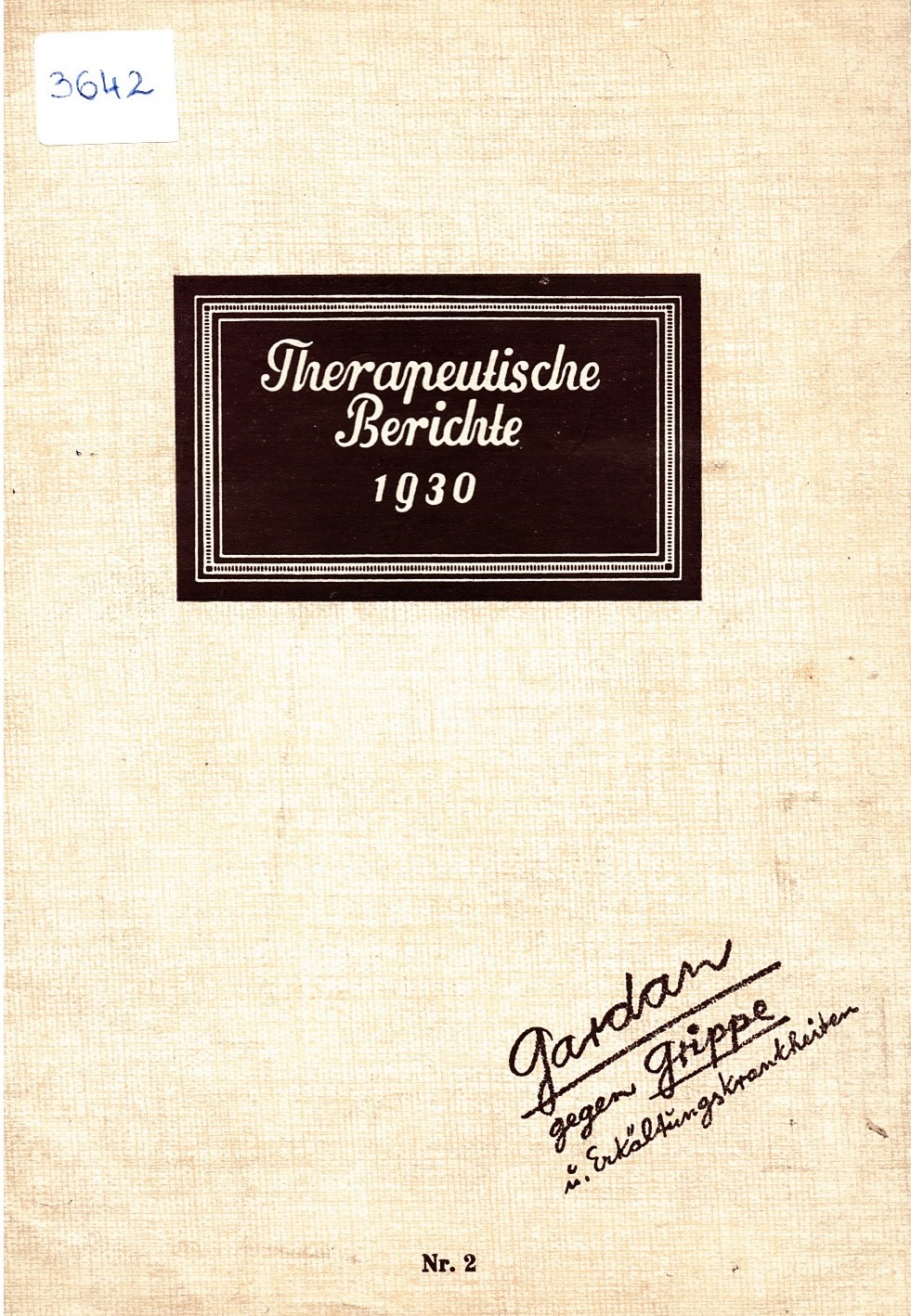  Therapeutische berichte, b.VII