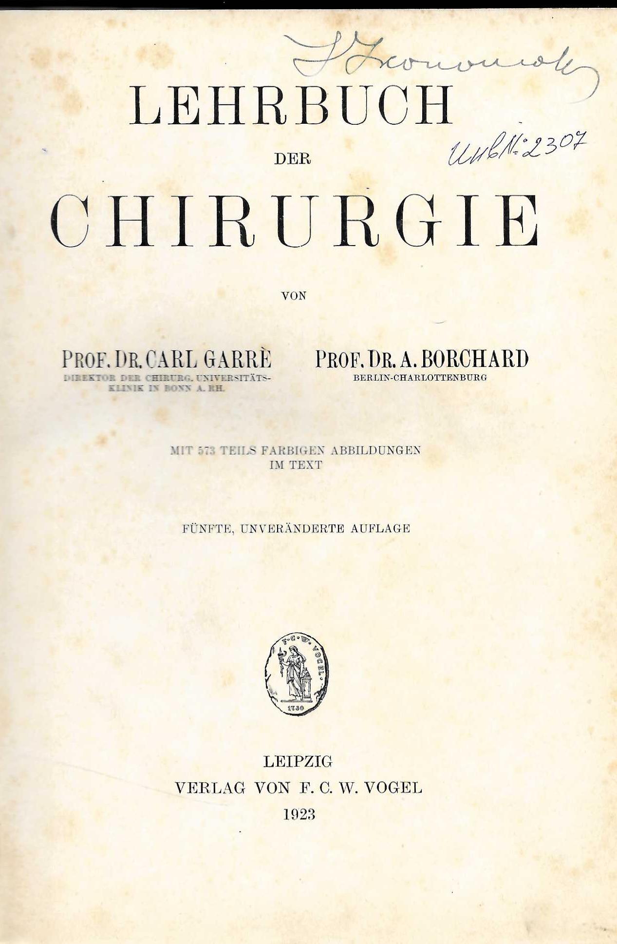   Lehrbuch der chirurgie