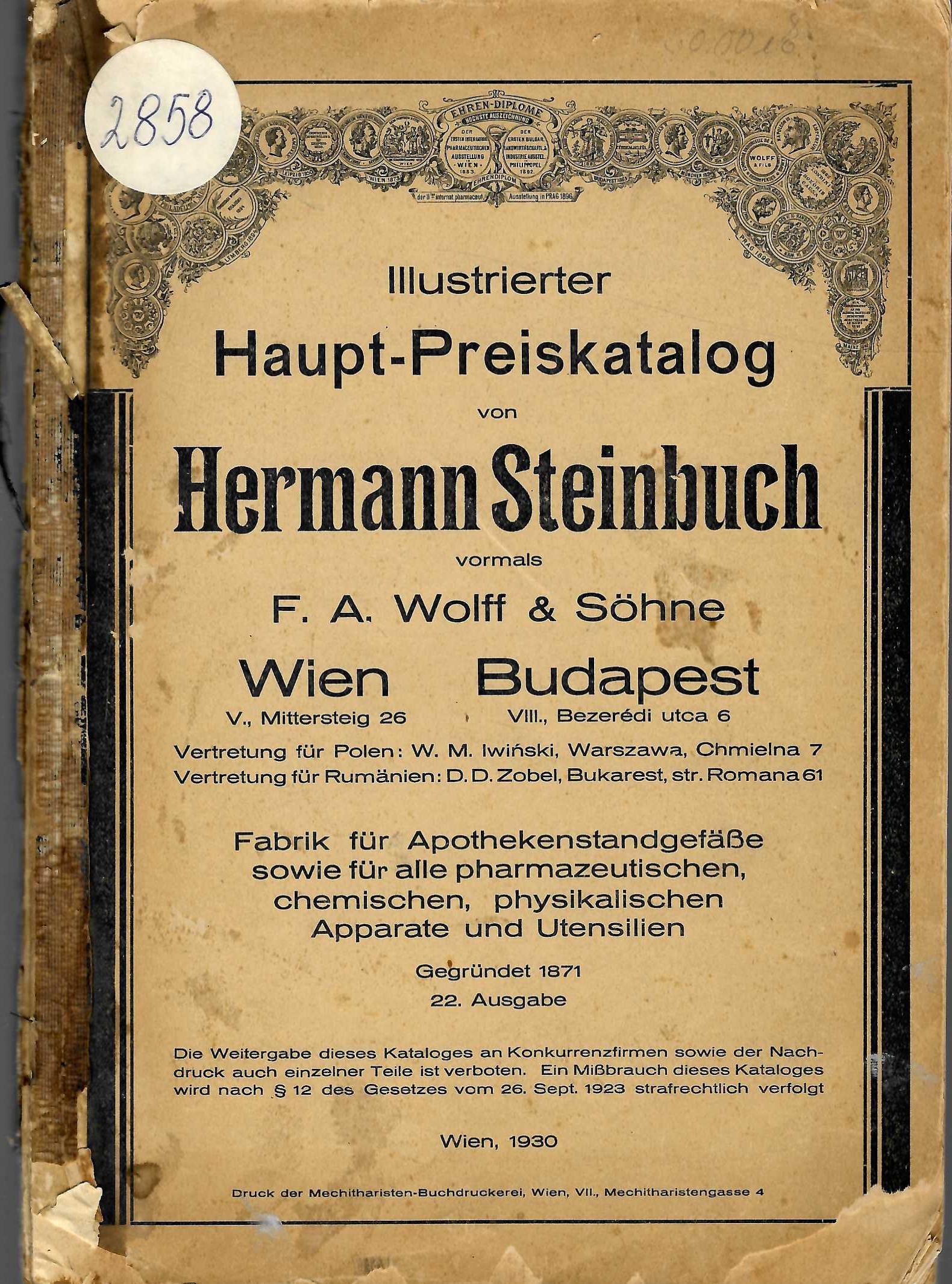  Illustrierter Haupt-Preiskatalog von Hermann Steinbuch