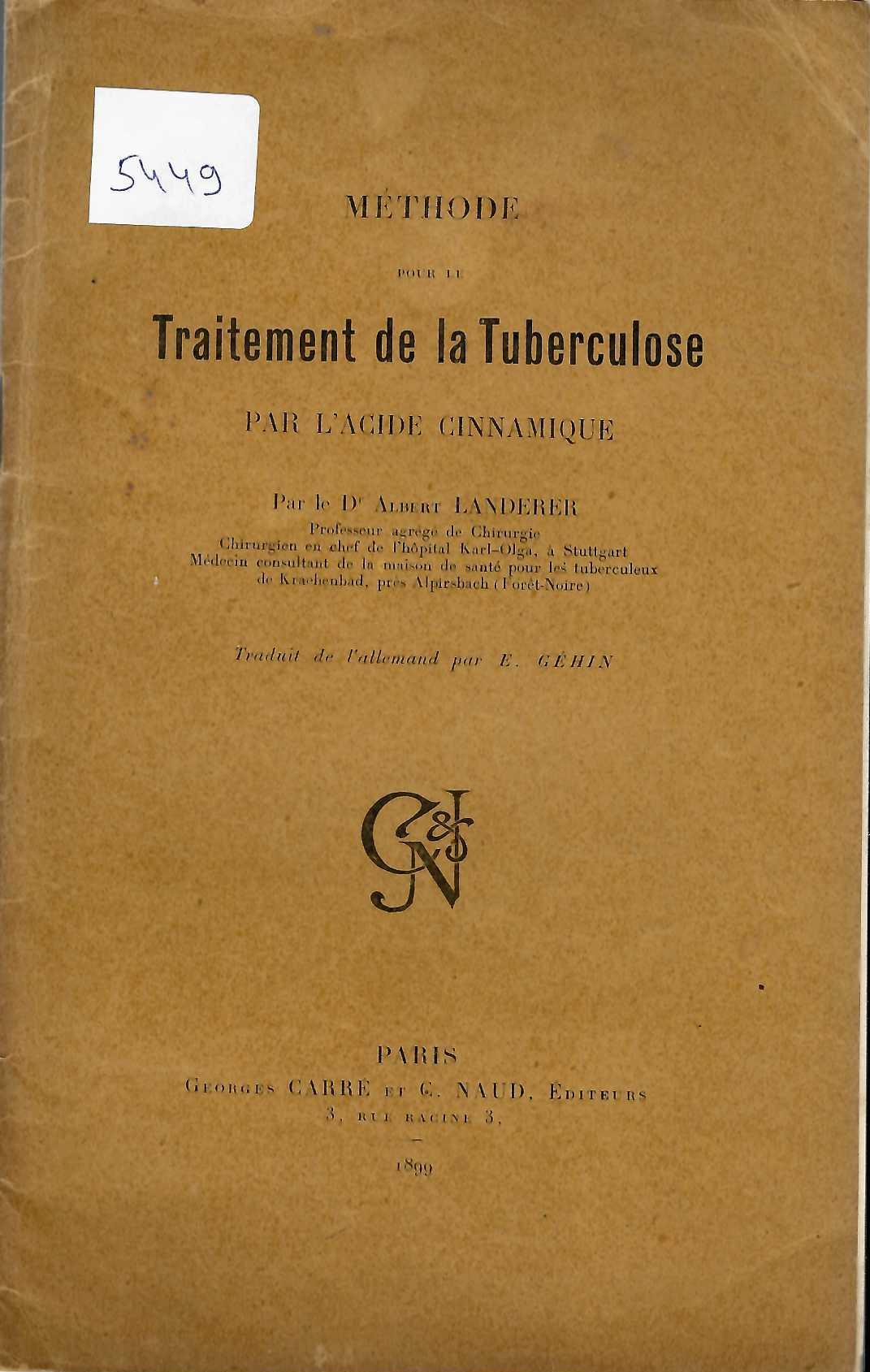  Methode pour le Traitement de la Tuberculose