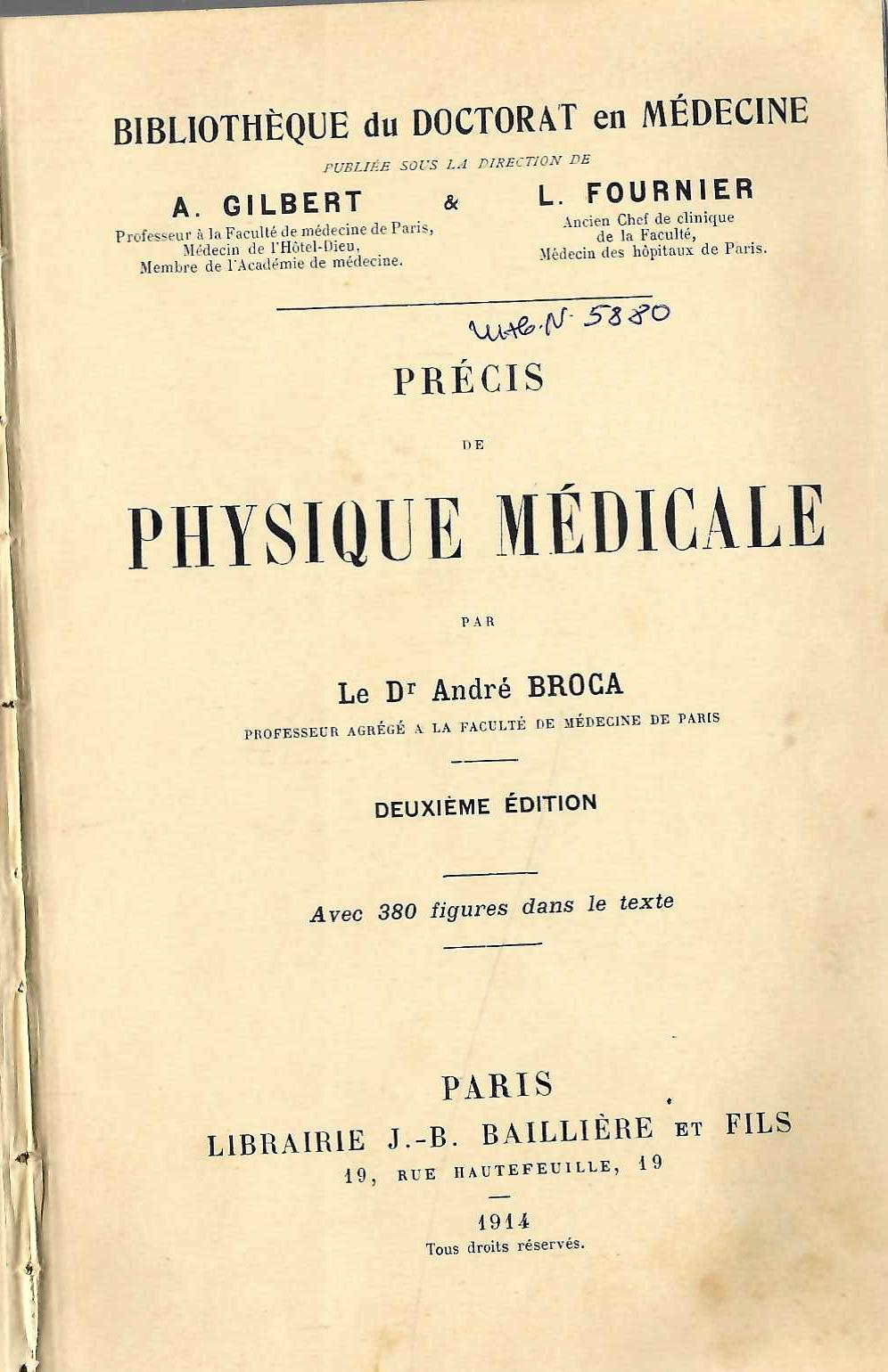   Precis de Physigue medicale