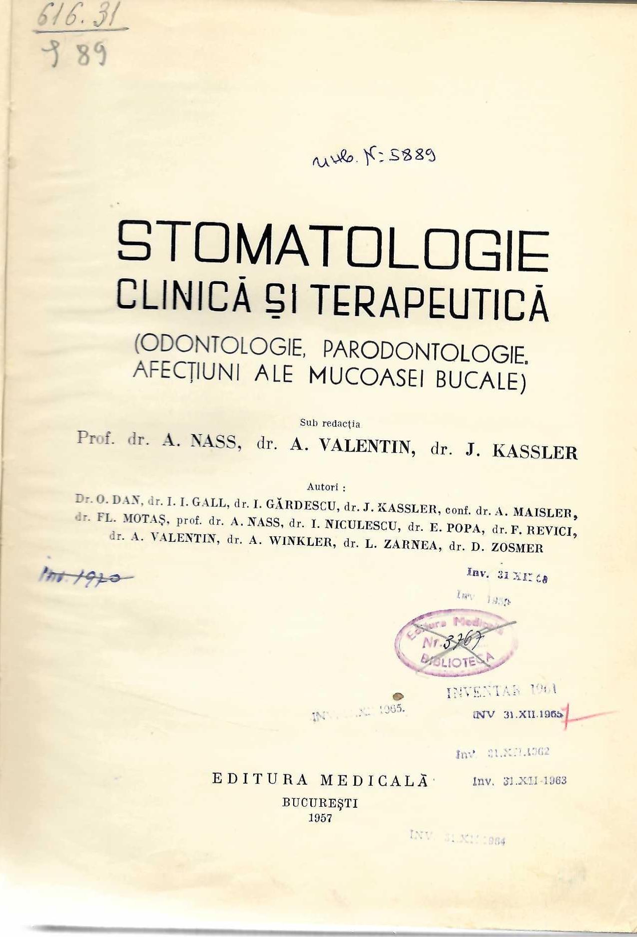   Stomatologie clinica si terapeutica